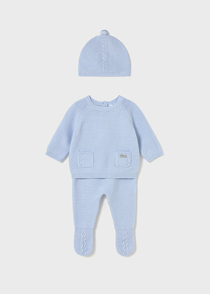 Powder Blue Knit Newborn Gift Set
