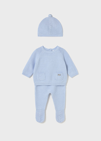 Powder Blue Knit Newborn Gift Set