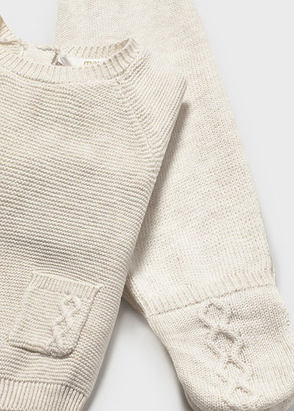 Newborn 3-Piece Knit Set - Heather Milk