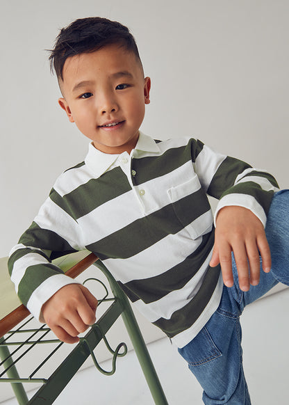 Olive Stripe Polo Shirt