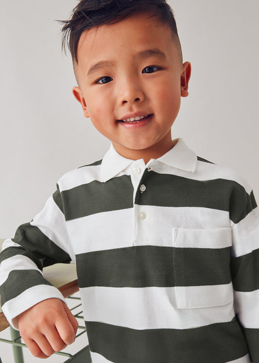 Olive Stripe Polo Shirt