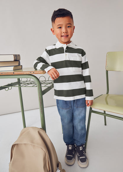 Olive Stripe Polo Shirt
