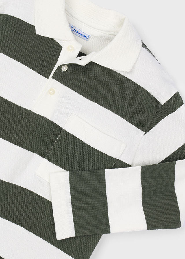 Olive Stripe Polo Shirt