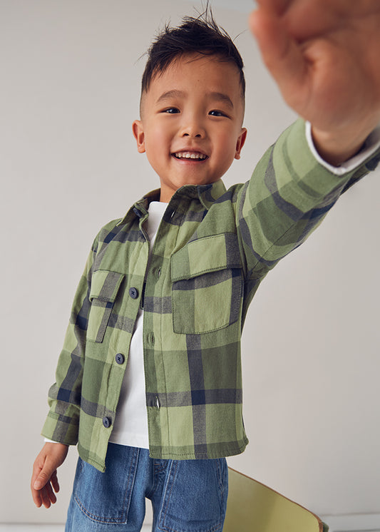 Olive Check Overshirt