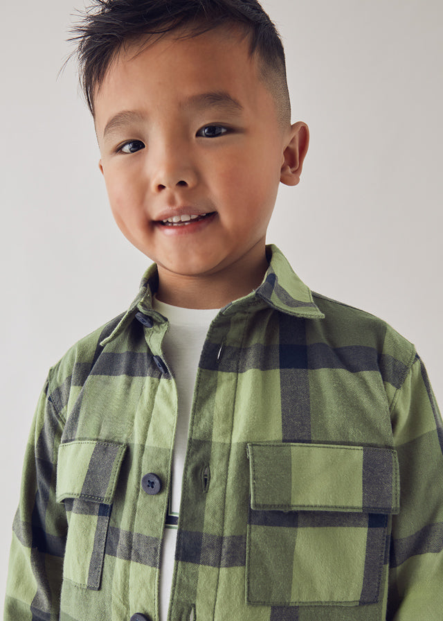 Olive Check Overshirt
