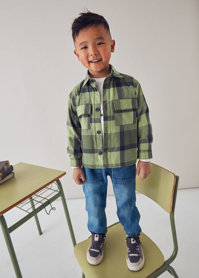 Olive Check Overshirt