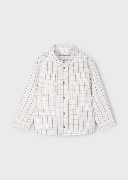 Boy Plaid Shirt - Cream