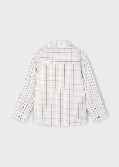 Boy Plaid Shirt - Cream