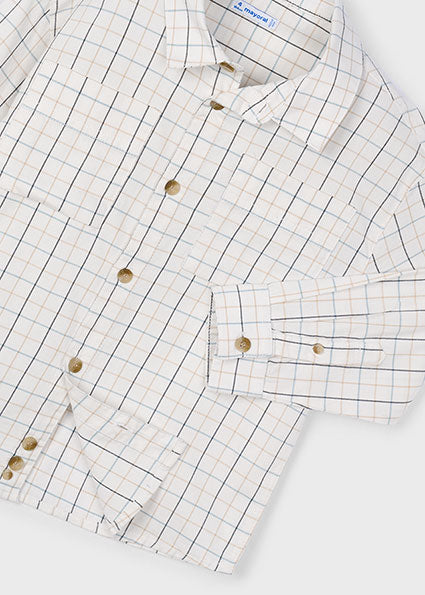 Boy Plaid Shirt - Cream