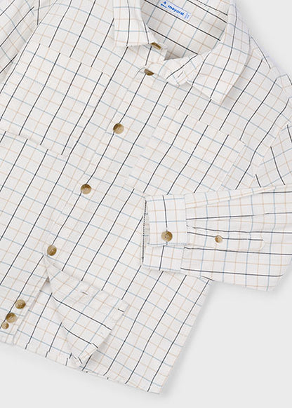 Boy Plaid Shirt - Cream