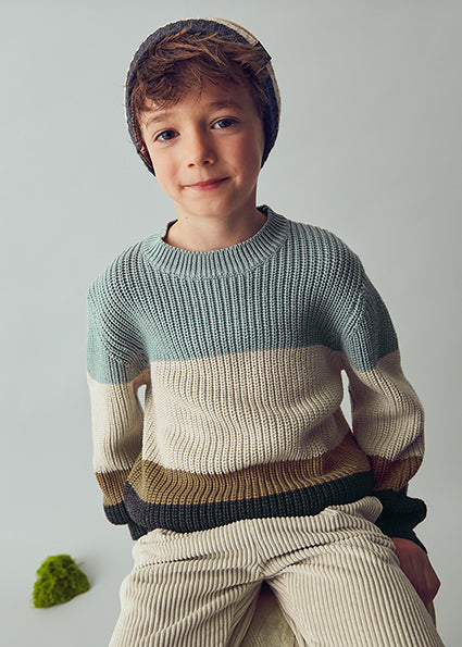 Striped Knit Sweater - Glacier