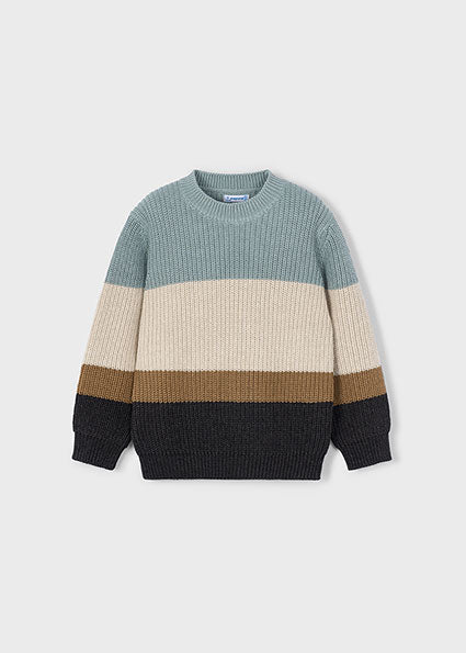Striped Knit Sweater - Glacier