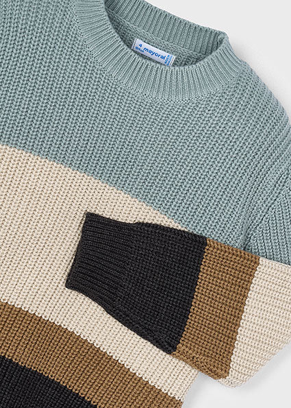 Striped Knit Sweater - Glacier
