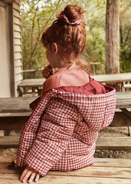 Gingham Reversible Puffer Jacket