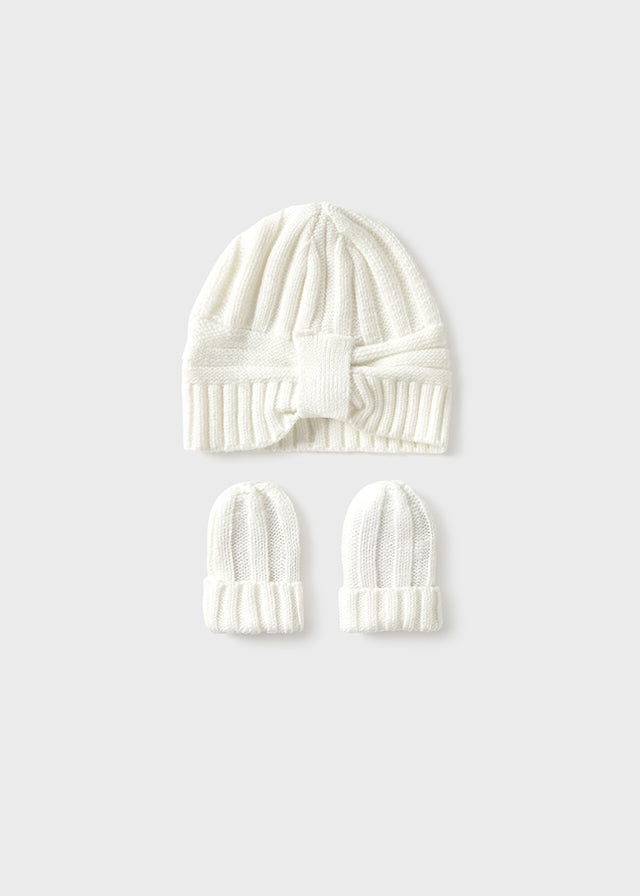 Newborn Hat and Mittens Set - Natural