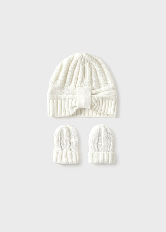 Newborn Hat and Mittens Set - Natural