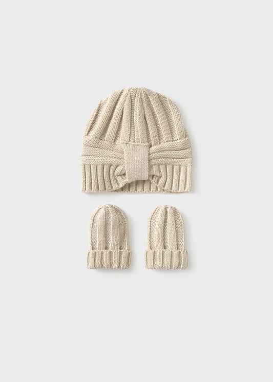 Newborn Hat and Mittens Set - Oat
