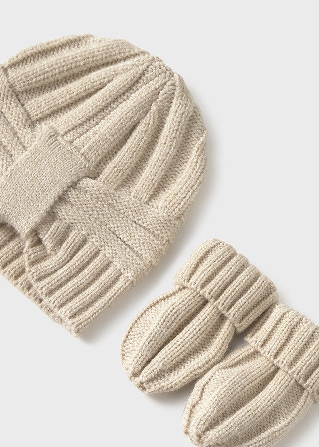Newborn Hat and Mittens Set - Oat