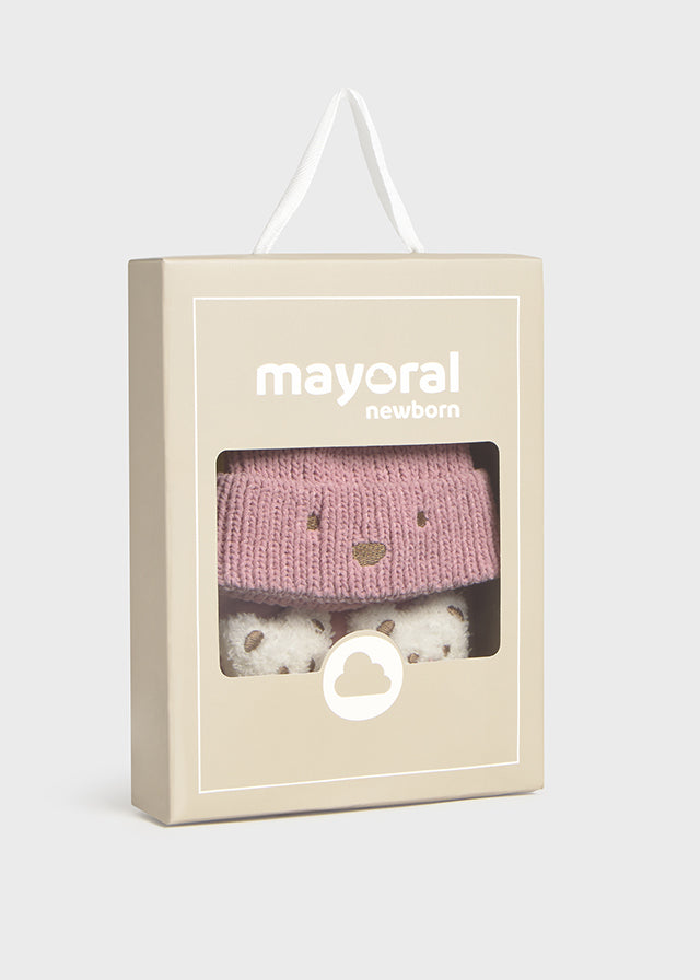 Newborn Hat and Socks Set - Orchid