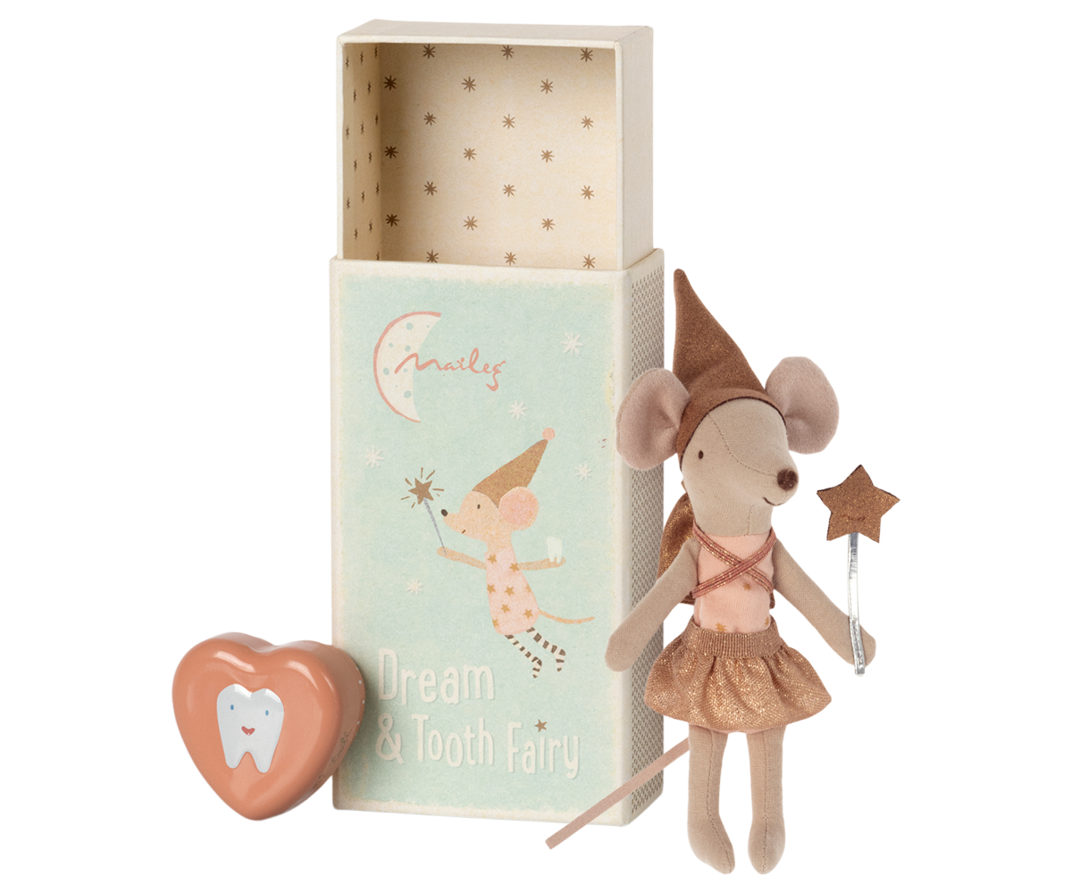 Tooth Fairy Mouse in Matchbox, Rose