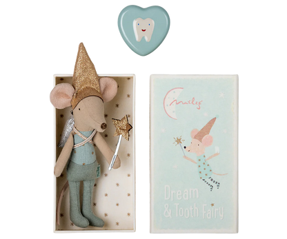 Tooth Fairy Mouse in Matchbox, Blue