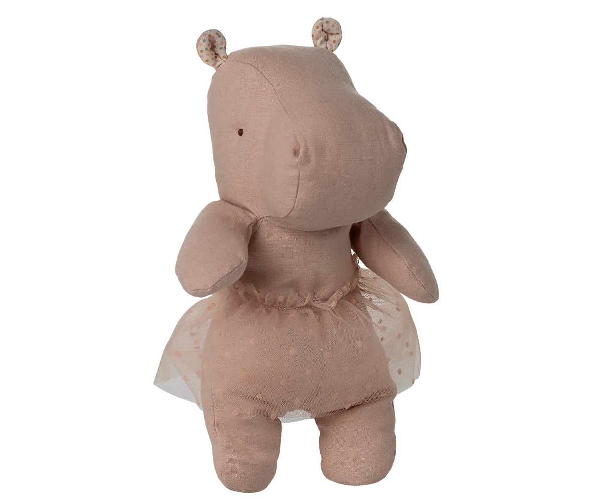 PREORDER - Safari friends, Hippo w. skirt, Small - Soft rose