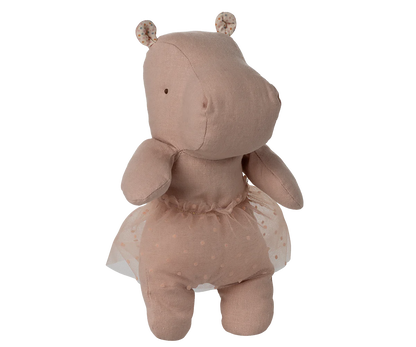 PREORDER - Safari friends, Hippo w. skirt, Small - Soft rose