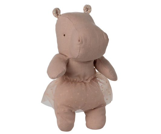 PREORDER - Safari friends, Hippo w. skirt, Small - Soft rose