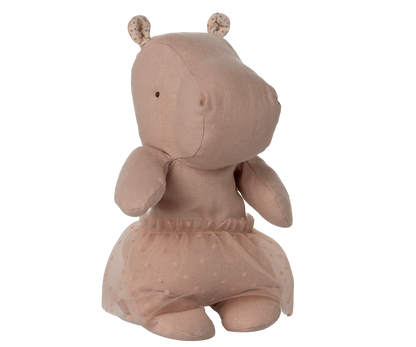 PREORDER - Safari friends, Hippo w. skirt, Small - Soft rose