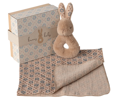 PREORDER - Rabbit rattle set - Cream peach