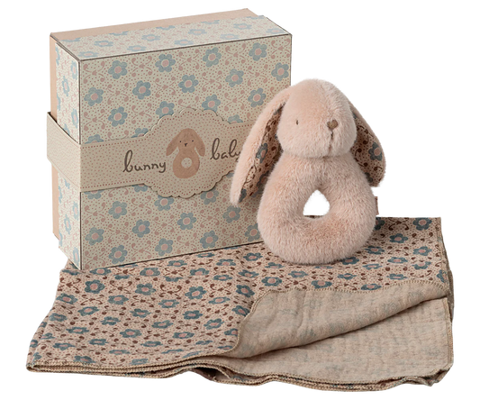 PREORDER - Bunny rattle set - Powder