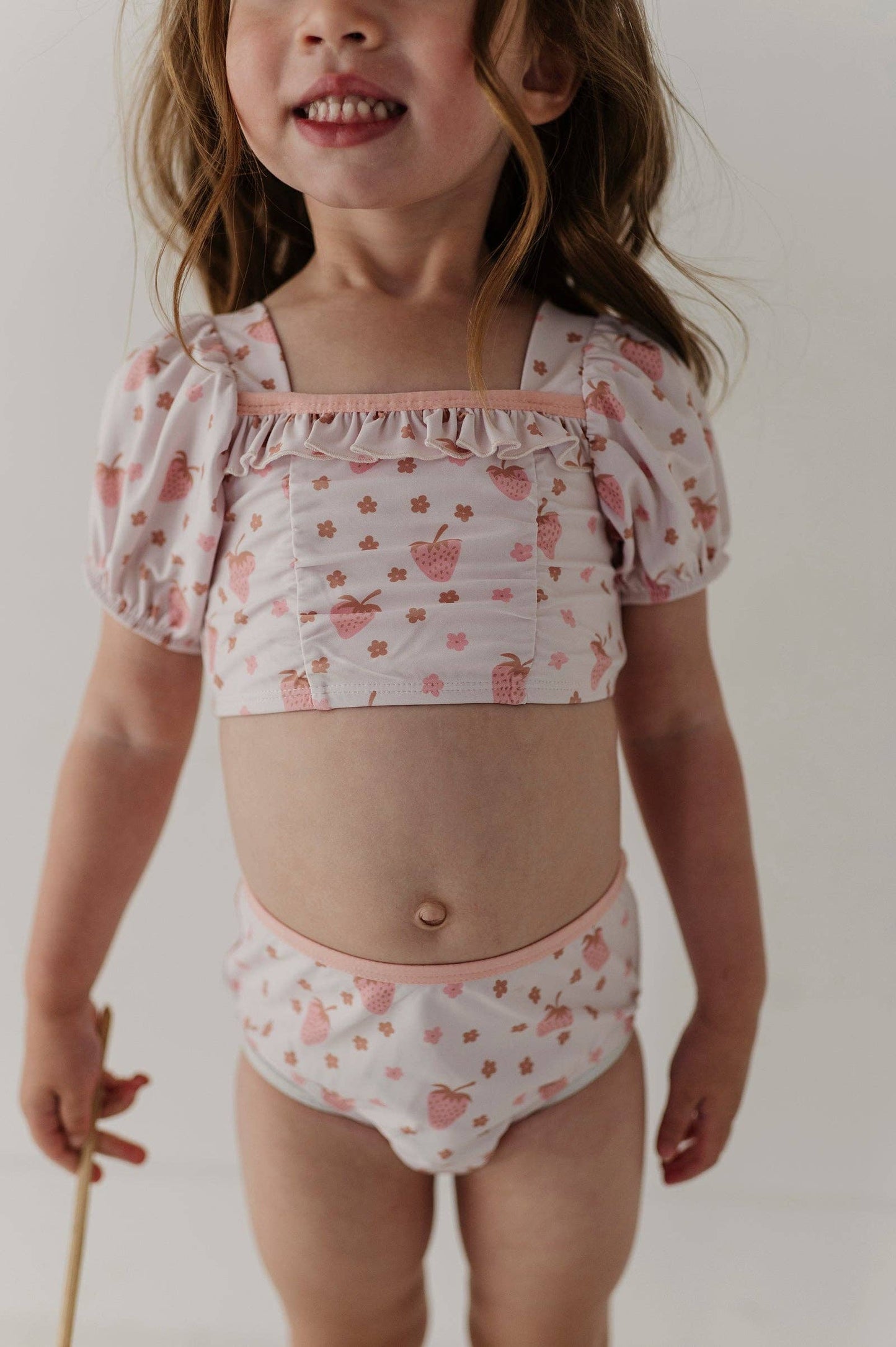 Strawberry Puff Sleeve Swimsuit