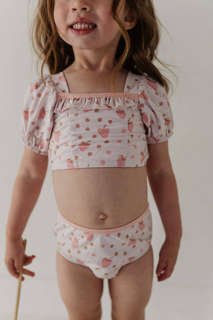 Strawberry Puff Sleeve Swimsuit