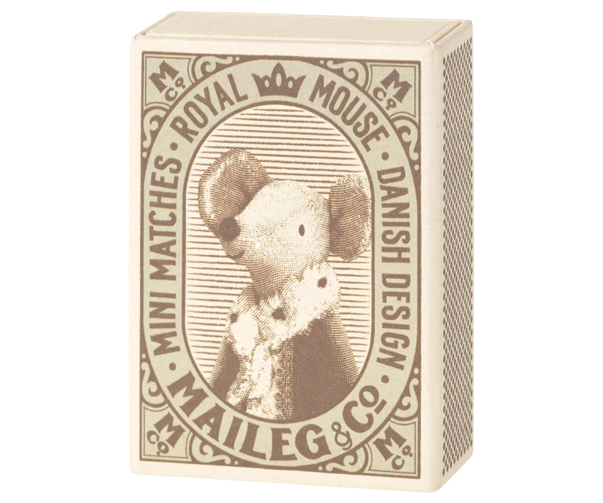 Sleepy/wakey baby mouse in matchbox - Blue