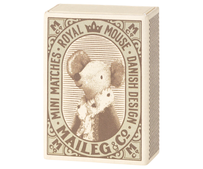 Sleepy/wakey baby mouse in matchbox - Blue