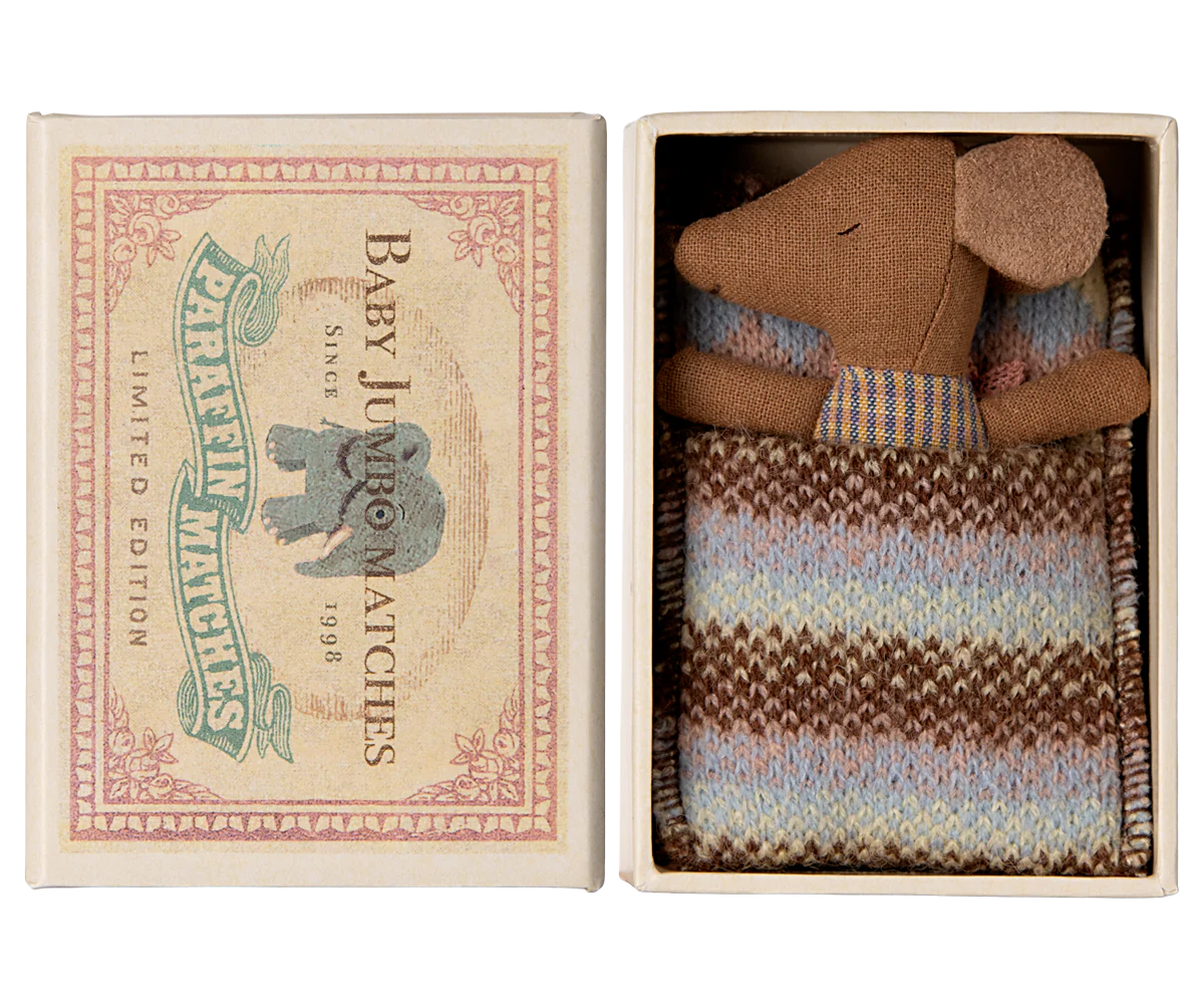 Sleepy Wakey, Baby Mouse in matchbox - Rose