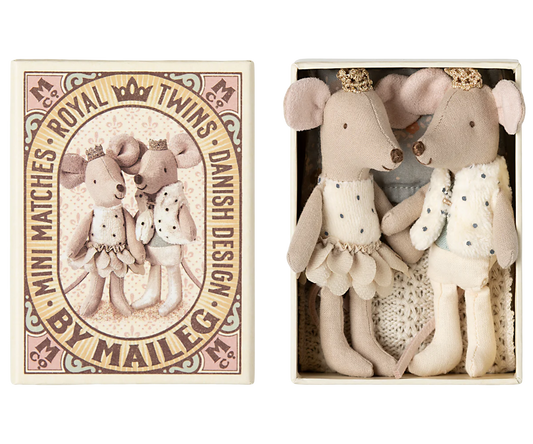 PREORDER - Royal twin mice, Little sister and brother in matchbox