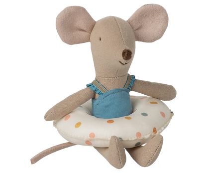 PREORDER - Beach mouse with float, Little sister - Multi dot