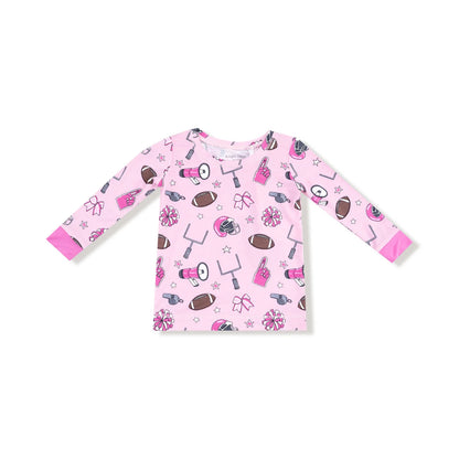 Football Pink Long Sleeve Loungewear Set