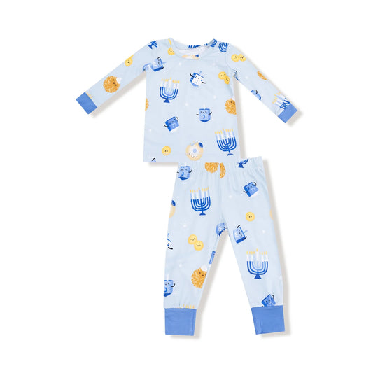 Hanukkah - Blue Long Sleeve Loungewear Set