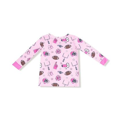 Football Pink Long Sleeve Loungewear Set