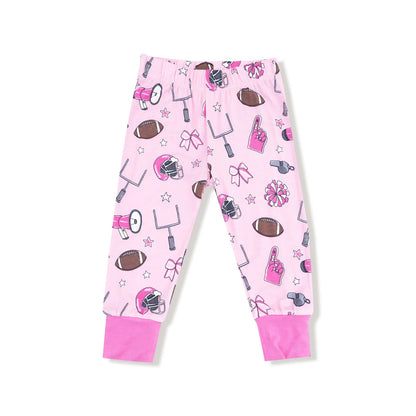 Football Pink Long Sleeve Loungewear Set