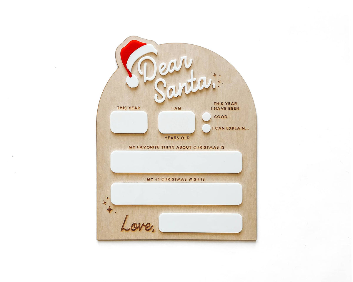 Dear Santa Dry Erase Sign, Christmas Eve Santa Photo Prop - view 5