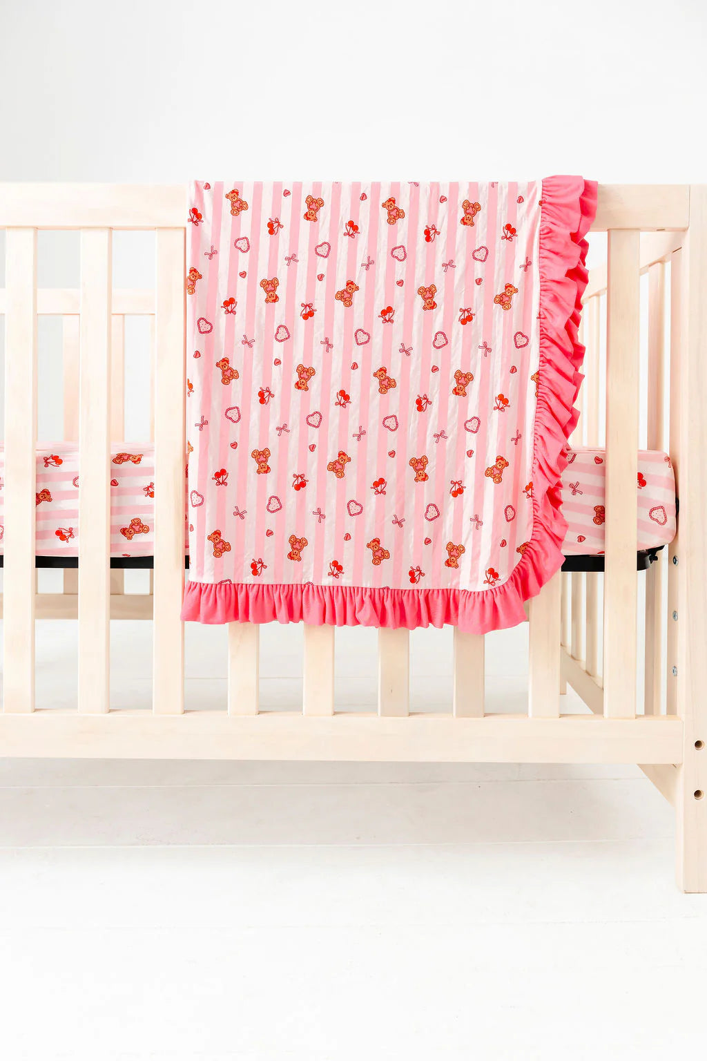 Love You Bear-y Much Ruffle Blanket