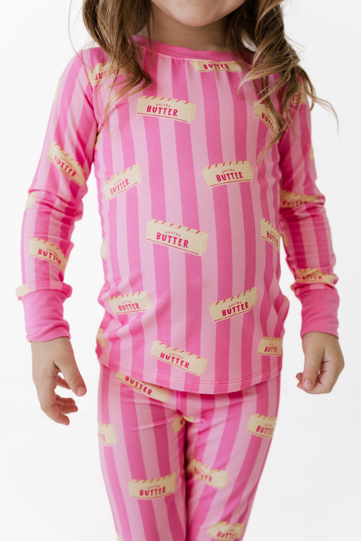 Pink Stripe Butter Two Piece Set - view 3