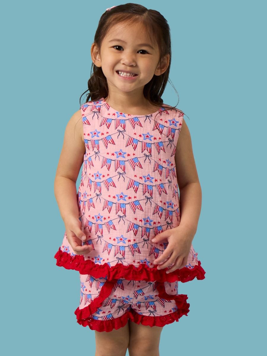 American Sweetheart Cotton Gauze Swing Top & Short Set