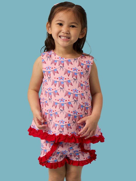American Sweetheart Cotton Gauze Swing Top & Short Set