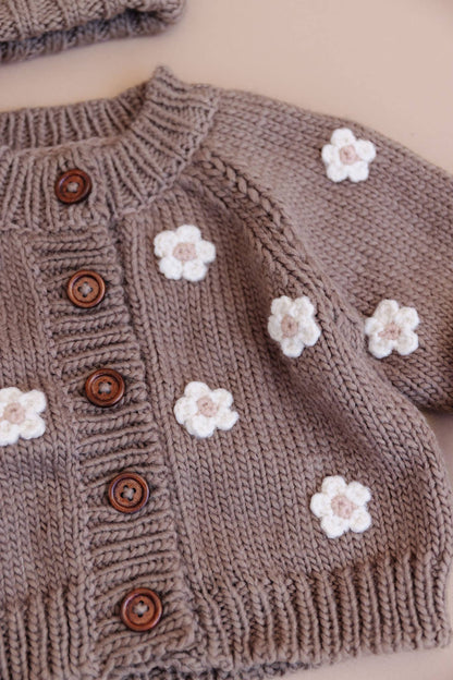 Flower Cardigan, Tan
