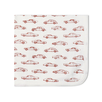 Organic Swaddle Blanket & Hat Set - Cars