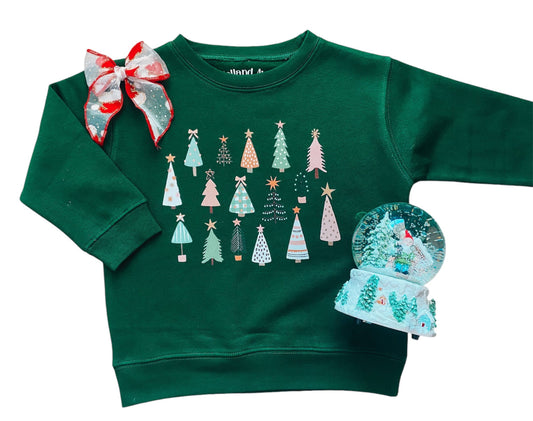 Whimsical Trees | Girls Christmas Sweatshirt